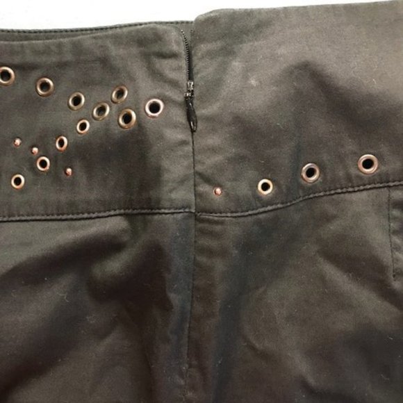 Laura Biagiotti Roma Black Side Zip Bootcut Pants Decorated Waist Italy Size 8 - Picture 7 of 9